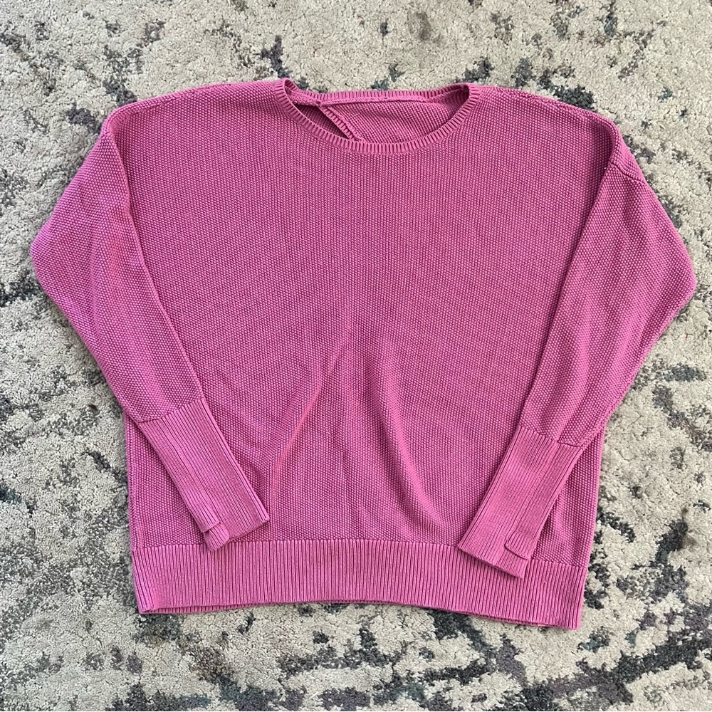 Pink Open-Back Knit Sweater - Picture 3 of 7